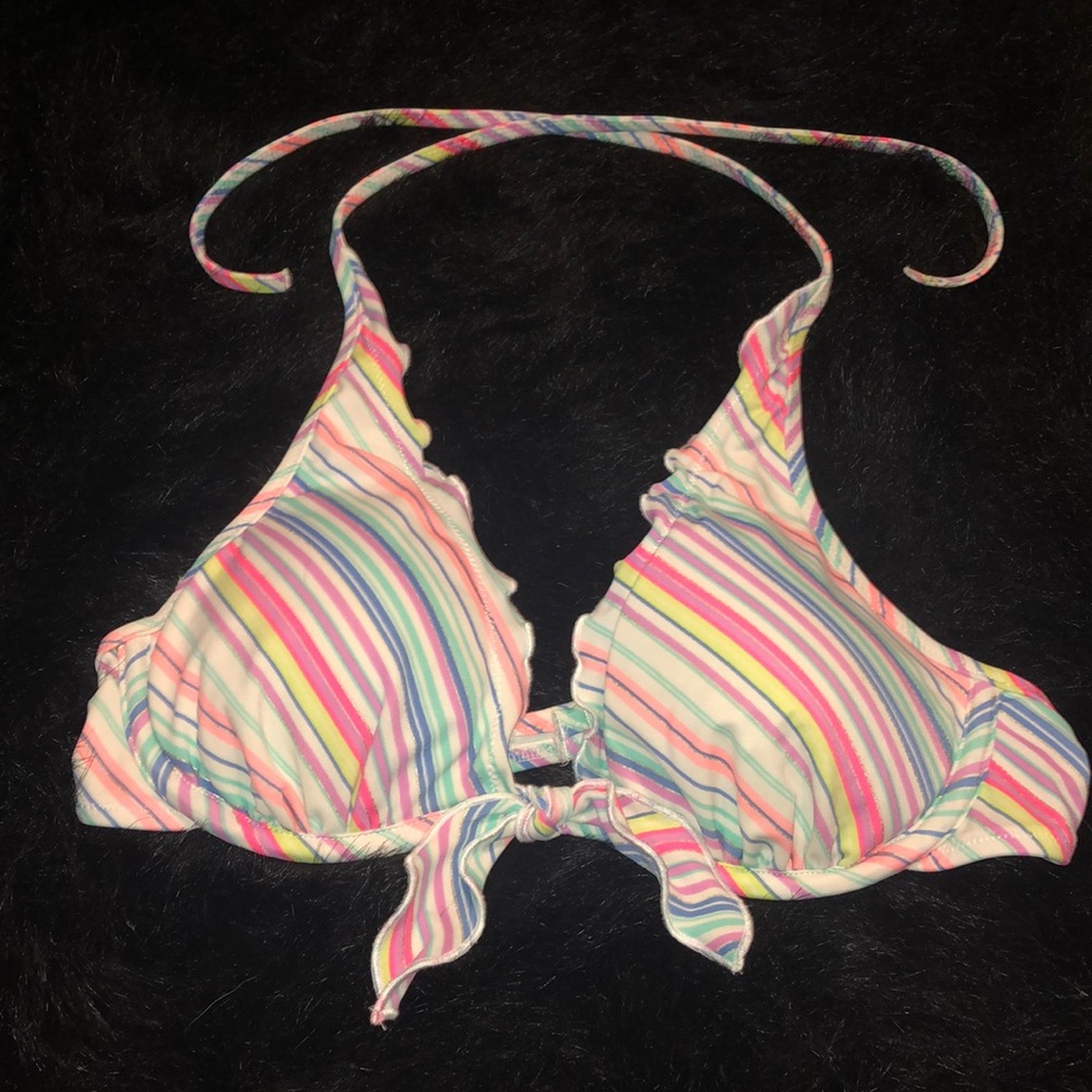 Multicolor stripes VS swim top size small